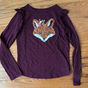 Sonoma Kids Long Sleeve Tee - Burgundy with Fox Design